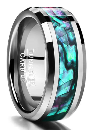 Mother of Pearl Inlay Tungsten Wedding Ring