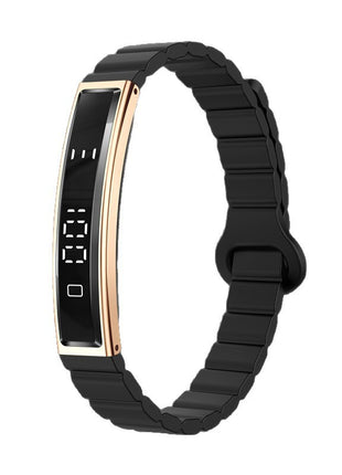 Smart Bracelet Fitness Tracker – rose gold magnetic-clasp strap