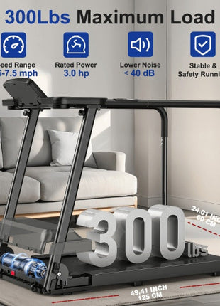 Elderly Walking Pad Treadmill with Safety Handrails