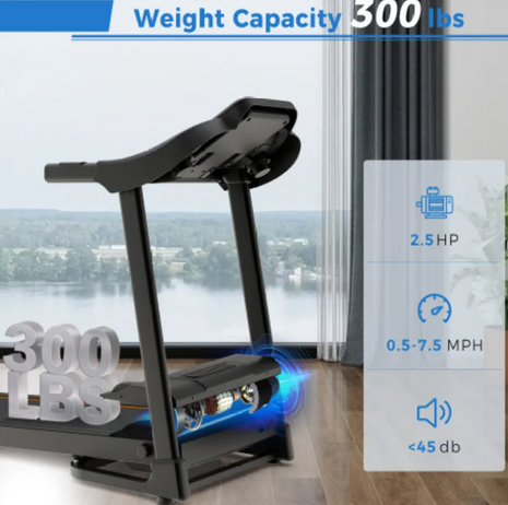 Compact Easy‑Fold Treadmill with LED Display & Shock Absorption