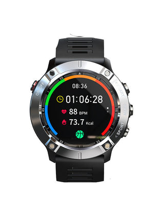 Waterproof Fitness Watch with Heart Rate & Step Counter – Silver