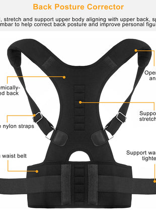 Back posture corrector with lumbar belt – view 7