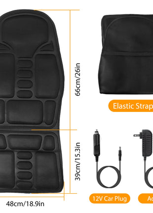 Heated Vibration Massage Seat Cushion for Car & Home