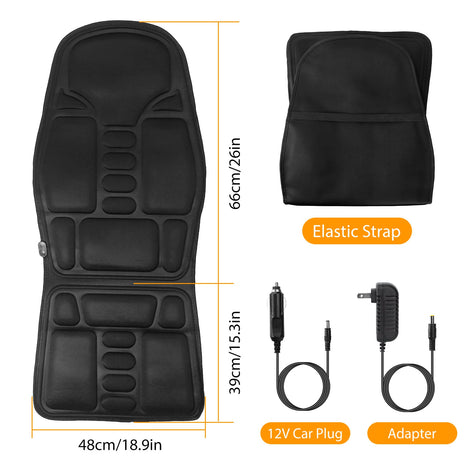 Heated Vibration Massage Seat Cushion for Car & Home
