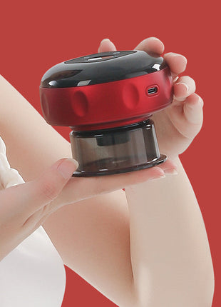 Electric vacuum cupping massage device with LED screen and multiple suction settings for body slimming therapy