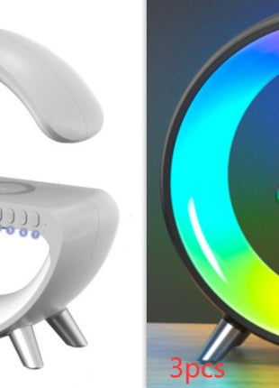 G‑Shaped LED Lamp with Bluetooth Speaker & Wireless Charger