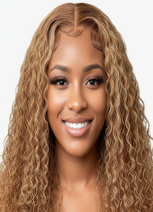 18 Inch Honey Blonde Deep Wave HD Lace Front Human Hair Wig