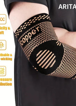 Elbow Compression Sleeves (Pair) – Support for Weightlifting & Tennis Elbow