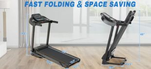 Compact Easy‑Fold Treadmill with LED Display & Shock Absorption