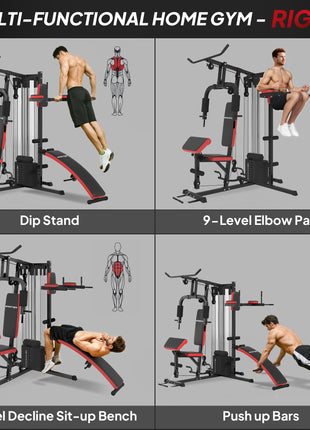 SPORTNOW Multi-Gym workout station with 65kg weight stack and multiple exercise options