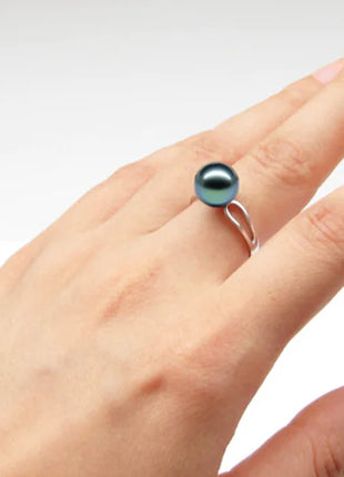 Tahitian Pearl Ring with 925 Silver Custom Design