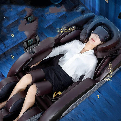 Modern full body massage chair with multifunctional electric recliner and premium PU leather finish