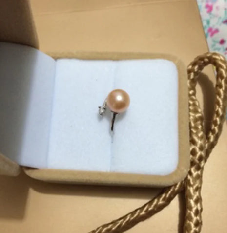 Natural Freshwater Pearl Ring in 925 Silver, Adjustable