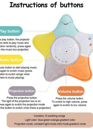 Starfish LED Rotating Star Projector Night Light for Kids