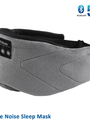 Bluetooth white noise sleep eye mask with built-in speakers, 100% light blocking, and 15-hour playback battery