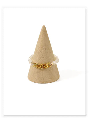 Natural Pearl Ring with Vintage Gold Plating
