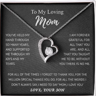Elegant Heart Pendant Necklace Gift Set for Mom (One)