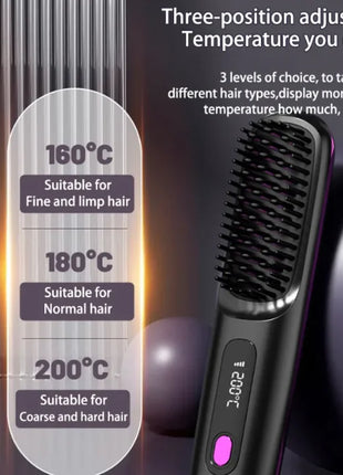 2 In 1 Wireless Hair Straightener Brush