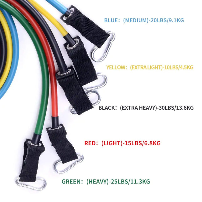 11 Pcs Resistance Bands Set for Crossfit & Yoga Fitness