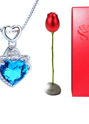 Valentine Day Heart-Shaped Crystal Pendant