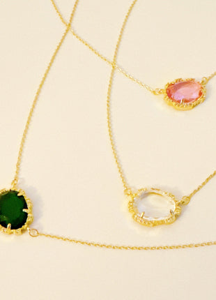Clustered Glass Jewel Necklace-0
