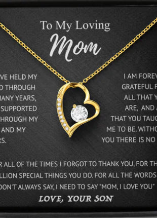 Elegant Heart Pendant Necklace Gift Set for Mom (One)