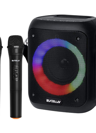 Portable Karaoke Machine w/ 2 Wireless Microphones-0