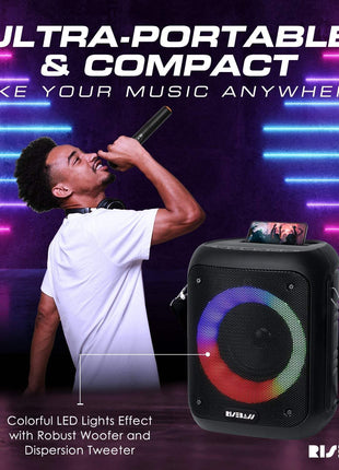 Portable Karaoke Machine w/ 2 Wireless Microphones-3