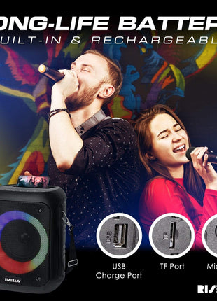 Portable Karaoke Machine w/ 2 Wireless Microphones-1