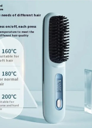 2 In 1 Wireless Hair Straightener Brush