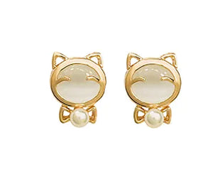 Bowknot and Doraemon Pearl Earrings