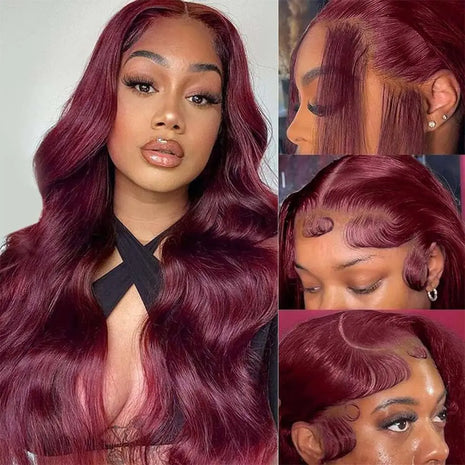 Burgundy Body Wave Lace Front Wig