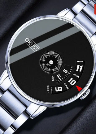 Men's Waterproof Automatic Steel Watch with Black Tech