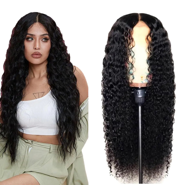 26 Inch Long Curly Lace Front Wigs Deep Wave Human Hair