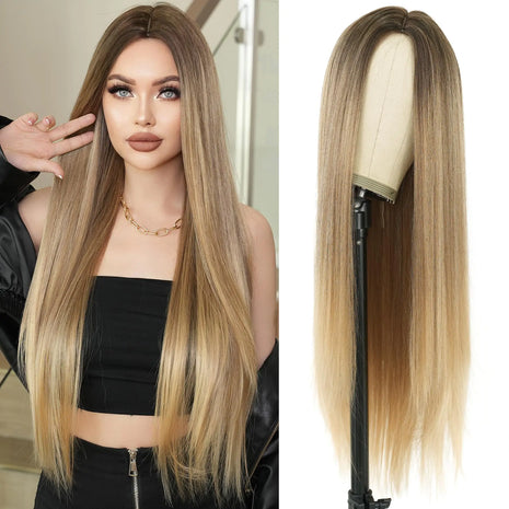 Long Blonde Ombre Synthetic Wig