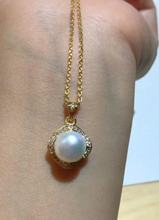 Natural Pearl Jewelry Set: Necklace, Earrings, Ring