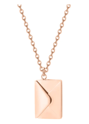 Sterling silver personalized envelope necklace with customizable design and intimate keepsake features