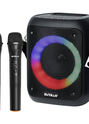 Portable Karaoke Machine w/ 2 Wireless Microphones-5