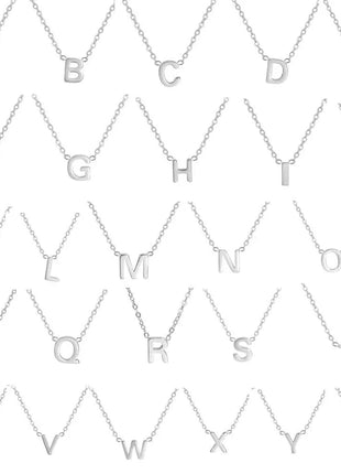 Minimalist stainless steel initial letter necklace with A-Z pendant choker for women