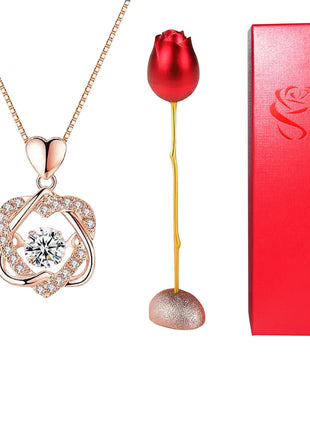 Valentine Day Heart-Shaped Crystal Pendant