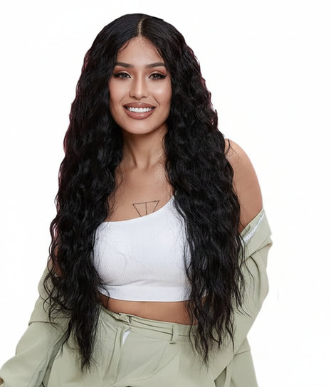 26 Inch Long Curly Lace Front Wigs Deep Wave Human Hair