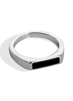 Sterling Silver Black Ring with Cool Wind Design