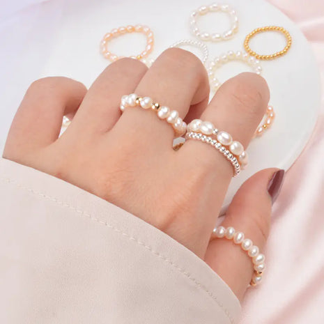Mini Freshwater Pearl Ring in 925 Silver