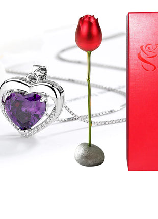 Valentine Day Heart-Shaped Crystal Pendant