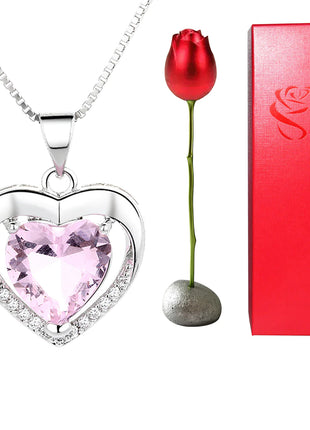 Valentine Day Heart-Shaped Crystal Pendant