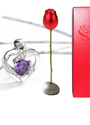 Valentine Day Heart-Shaped Crystal Pendant
