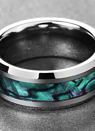 Mother of Pearl Inlay Tungsten Wedding Ring