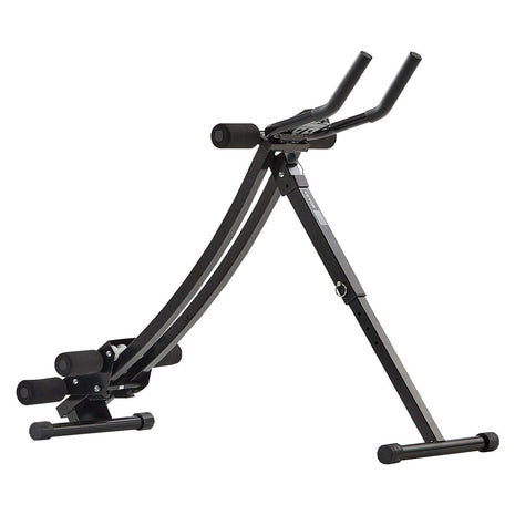 Foldable AB workout machine with ergonomic sliding track and adjustable height for core training at home