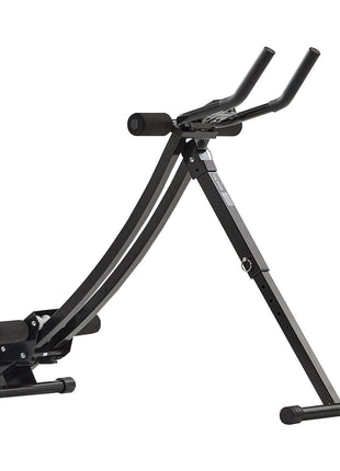 Foldable AB workout machine with ergonomic sliding track and adjustable height for core training at home