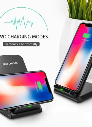 Qi wireless fast charger pad stand dock charging Galaxy phone